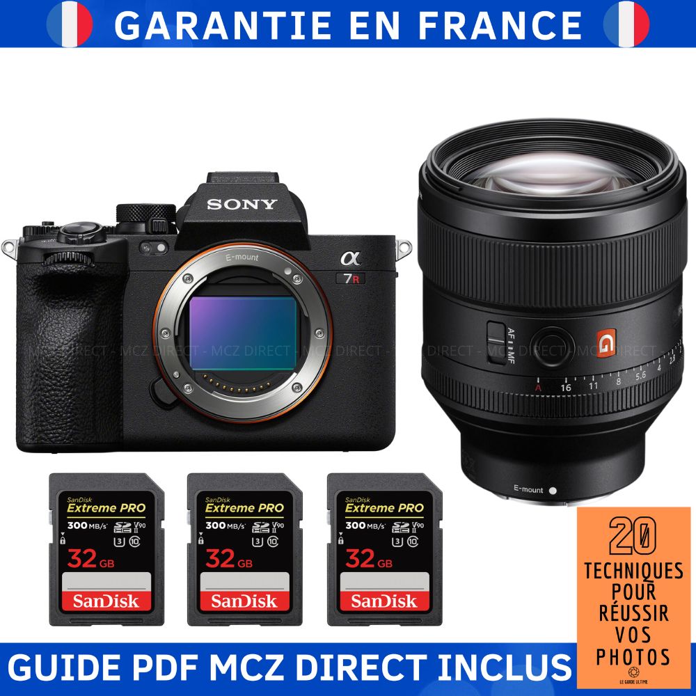 Sony A7R V + FE 85mm f/1.4 GM + 3 SanDisk 32GB Extreme PRO UHS-II SDXC Cards + MCZ DIRECT '20 TECHNIQUES FOR Succeeding With Your Photos' Guide