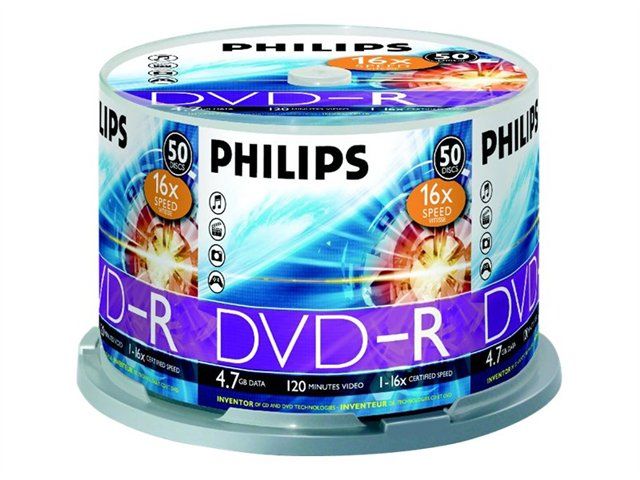 Philips 50x DVD-R 4.7GB (120min) 16x Spindle