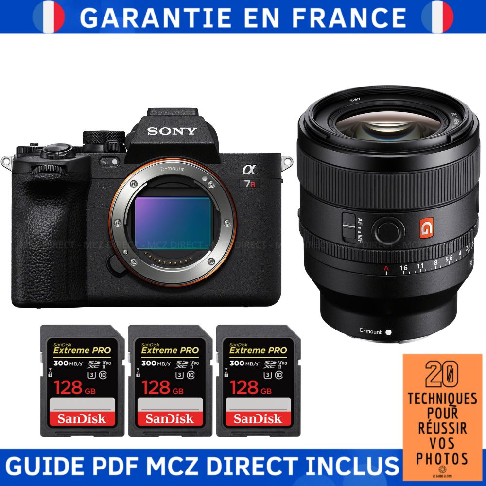 Sony A7R V + FE 50mm f/1.4 GM + 3 SanDisk 128GB Extreme PRO UHS-II SDXC Cards (300 MB/s) + MCZ DIRECT '20 Techniques for Succeeding in Your Photos' Guide