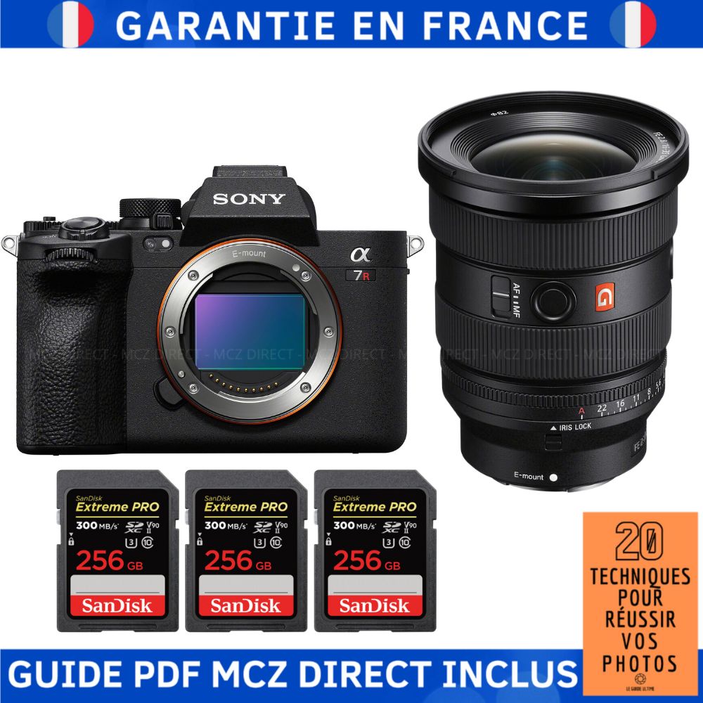 Sony A7R V + FE 16-35mm f/2.8 GM II + 3 SanDisk 256GB Extreme PRO UHS-II SDXC 300 MB/s + Guide PDF MCZ DIRECT '20 TECHNIQUES POUR RÉUSSIR VOS PHOTOS
