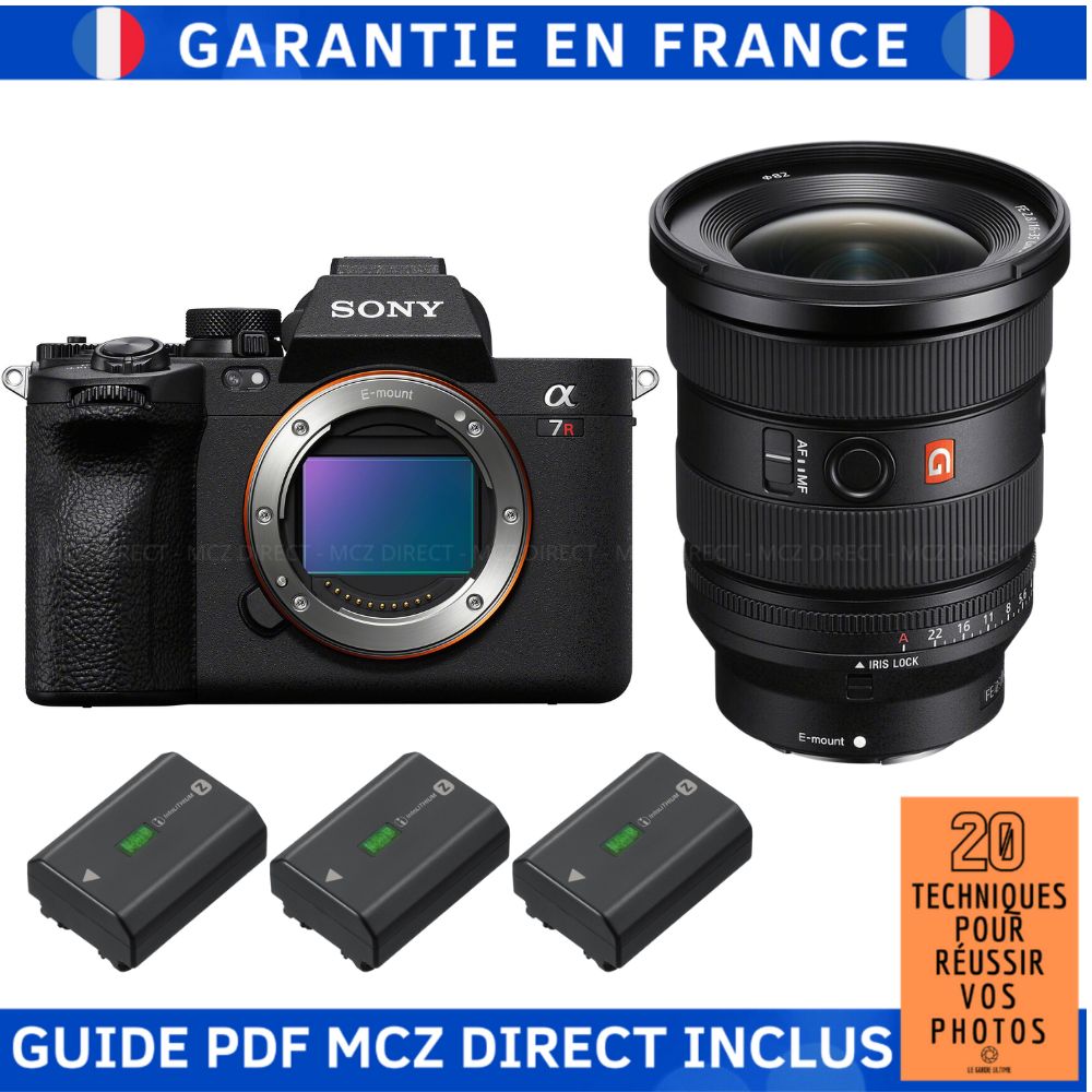 Sony A7R V + FE 16-35mm f/2.8 GM II + 3x Sony NP-FZ100 + '20 Tech Guide PDF MCZ DIRECT