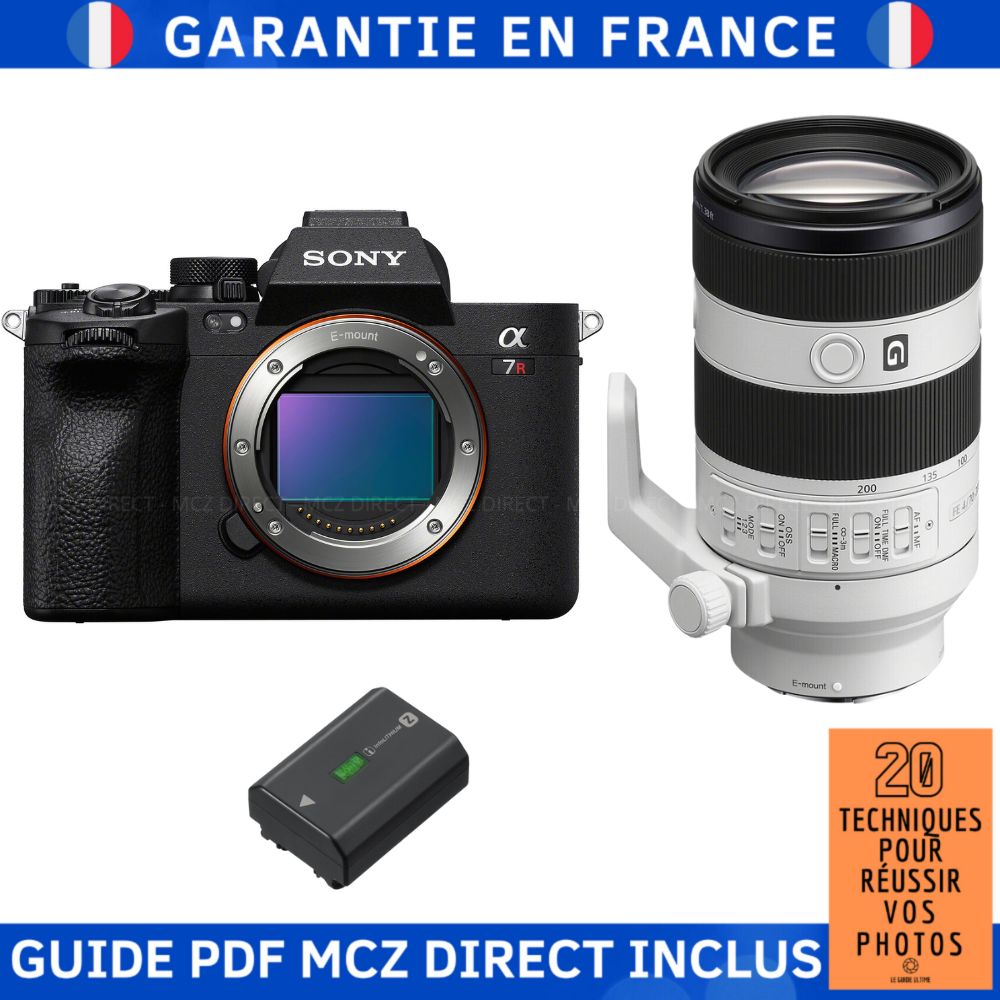 Sony A7R V + FE 70-200mm f/4 Macro G OSS II + Sony NP-FZ100 + Guide PDF MCZ DIRECT '20 Techniques to Succeed in Your Photos