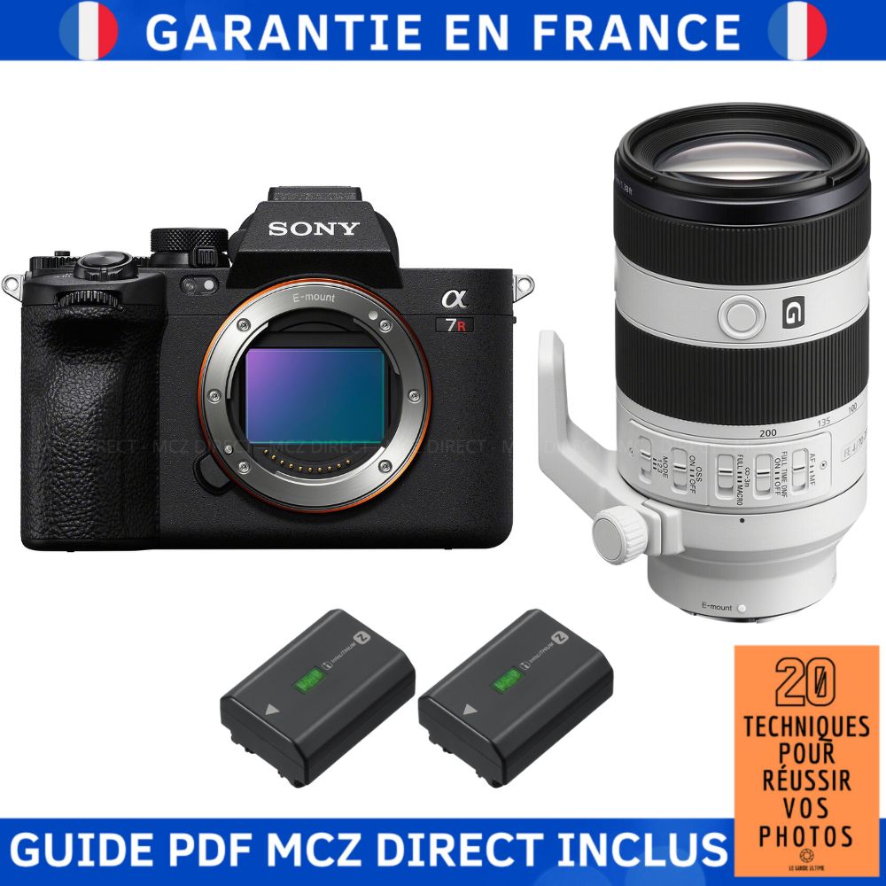 Sony A7R V + FE 70-200mm f/4 Macro G OSS II + 2 Sony NP-FZ100 + Guide PDF MCZ DIRECT '20 Techniques for Succeeding in Your Photos