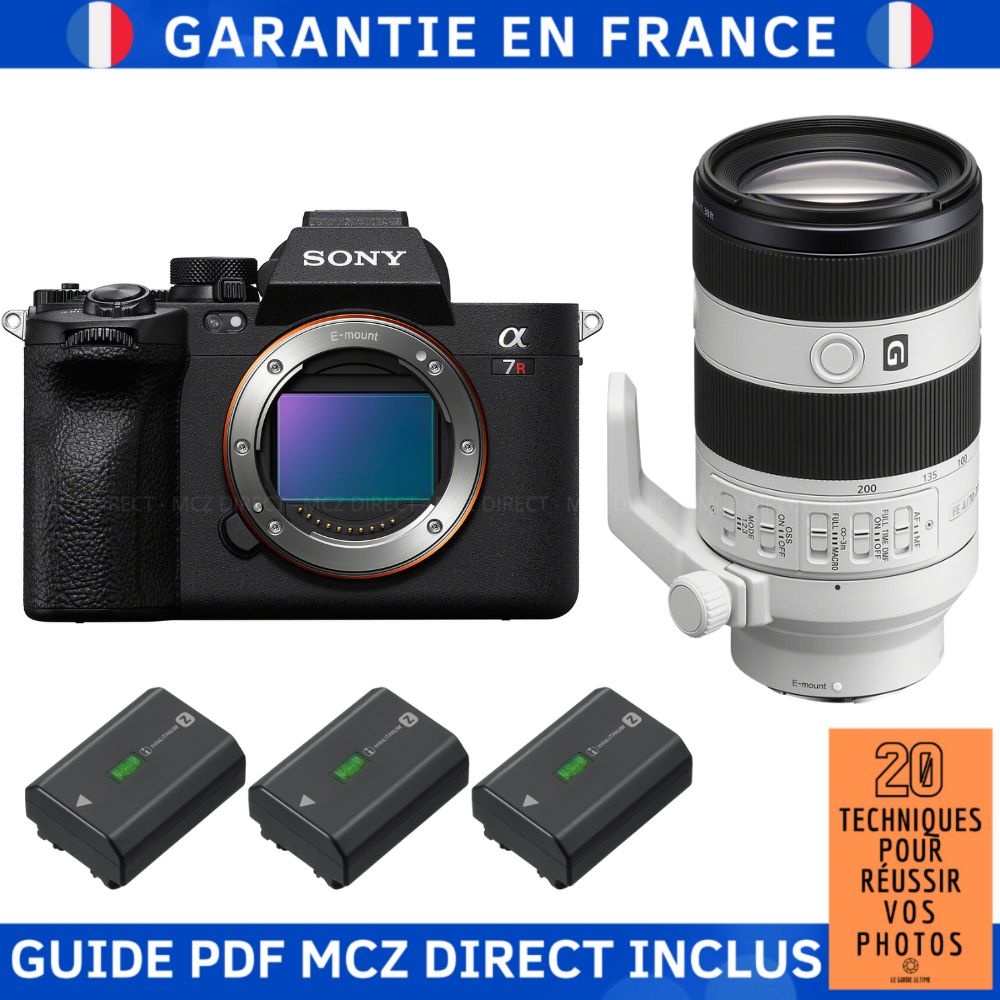 Sony A7R V + FE 70-200mm f/4 Macro G OSS II + 3 Sony NP-FZ100 + Guide PDF MCZ DIRECT '20 Techniques for Succeeding in Your Photos