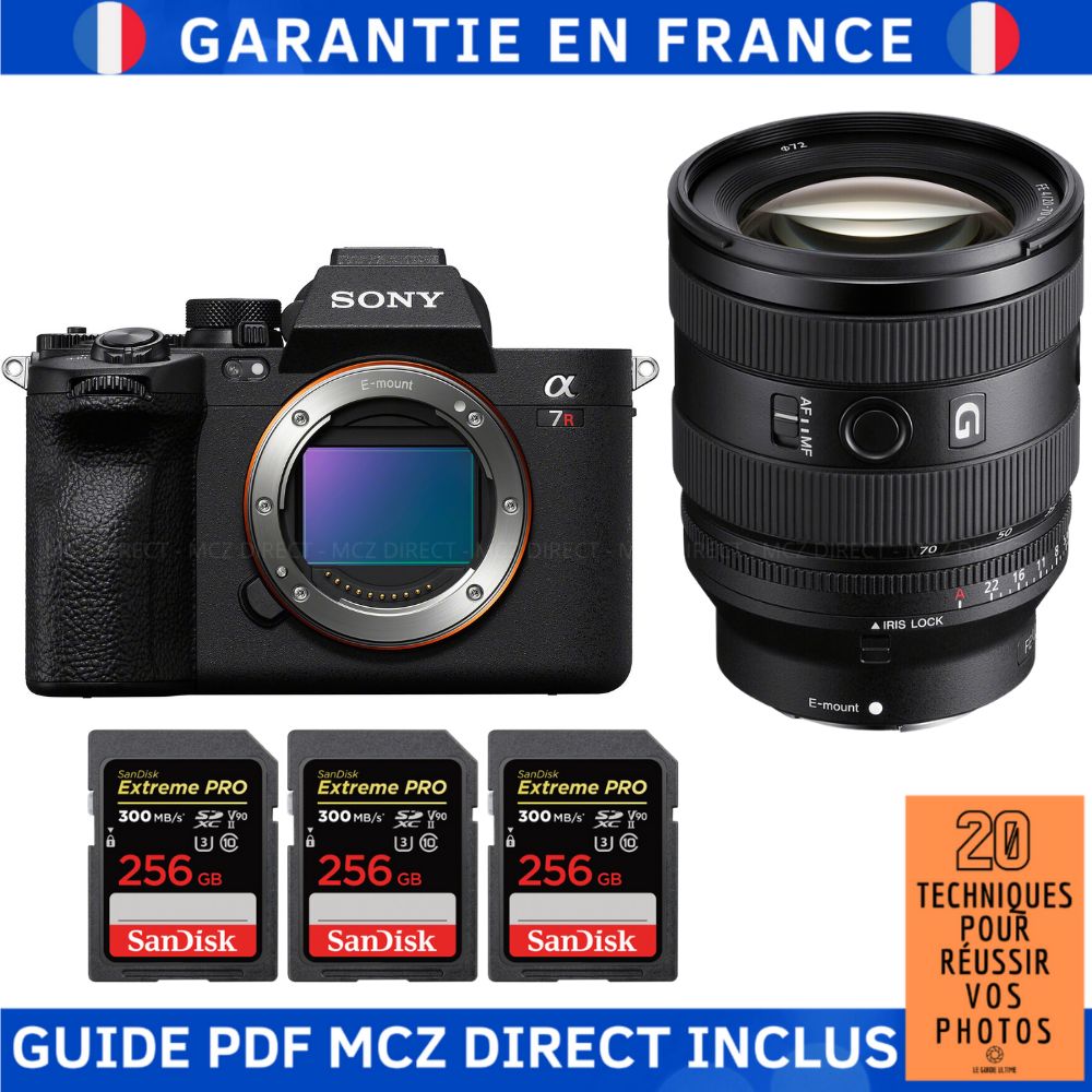 Sony A7R V + FE 20-70mm f/4 G + 3 SanDisk 256GB Extreme PRO UHS-II SDXC 300MB/s Memory Card Kit