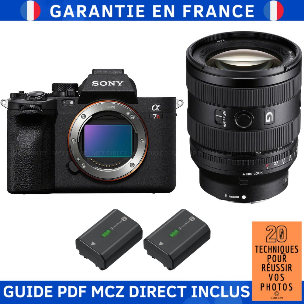 Sony A7R V + FE 20-70mm f/4 G + 2 Sony NP-FZ100 + Guide PDF MCZ DIRECT '20 Techniques to Succeed in Your Photos