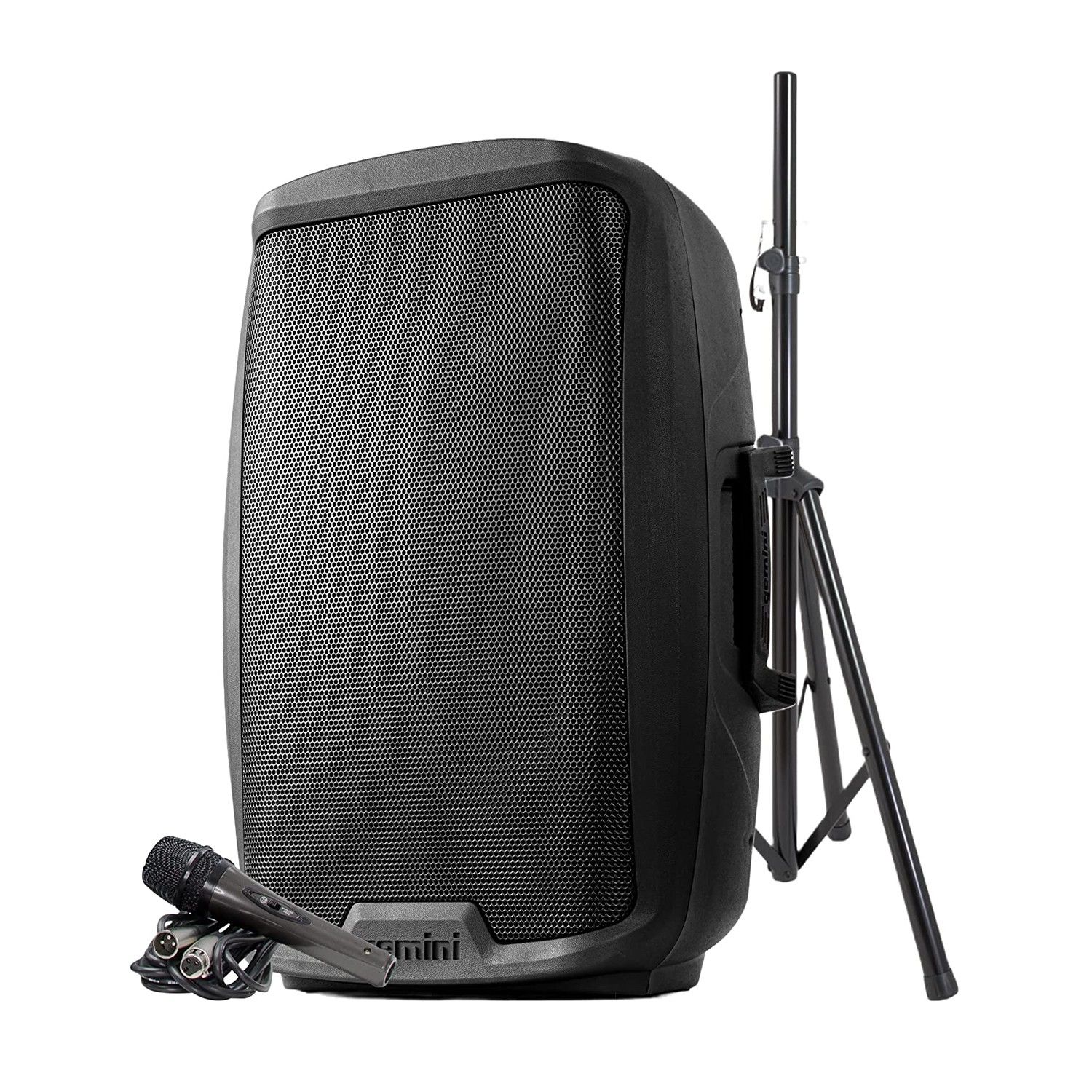 Gemini AS-2115BT-PK Portable Speaker System, 15" Woofer, 2000W Power, Bluetooth/FM Radio, TWS, Stand, Microphone