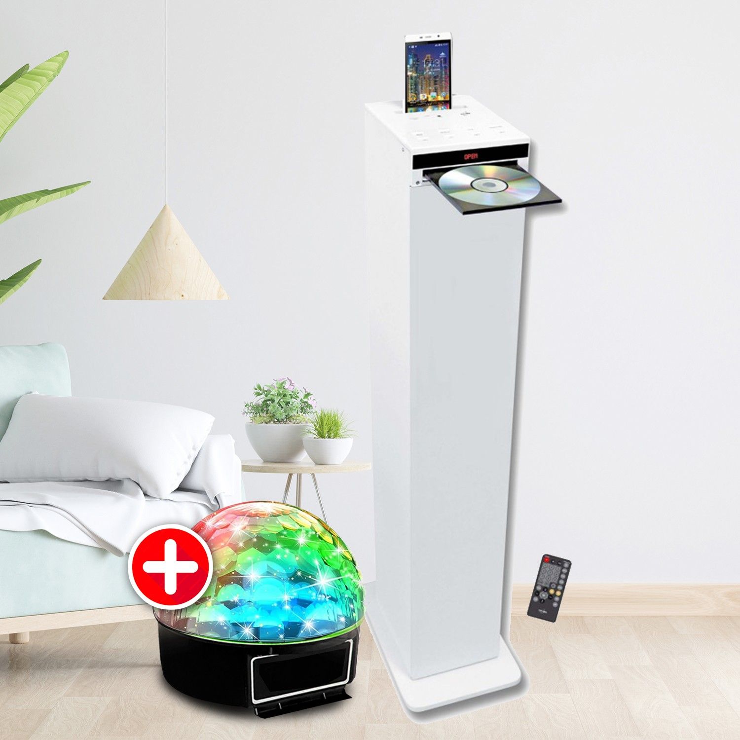 Inovalley WHITETOWER Bluetooth Speaker Tower - White