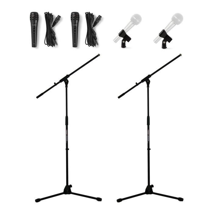 Support de microphone Prodipe professionnel - Télescopique avec 2 micros dynamiques