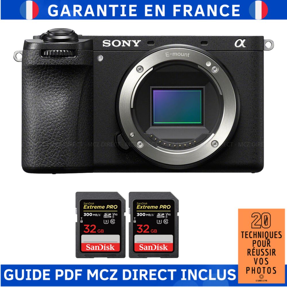 Sony Alpha 6700 (A6700) with 2 SanDisk 32GB Extreme PRO UHS-II SDXC 300MB/s + MCZ DIRECT '20 Techniques to Succeed in Your Photos Guide
