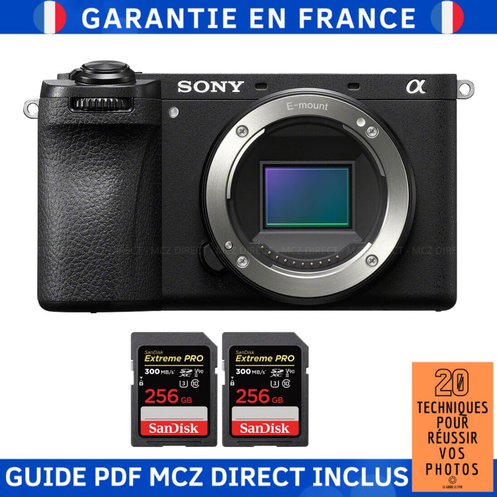 Sony Alpha 6700 (A6700) with 2 SanDisk 256GB Extreme PRO UHS-II SDXC 300MB/s + MCZ DIRECT '20 Techniques to Succeed in Your Photos Guide