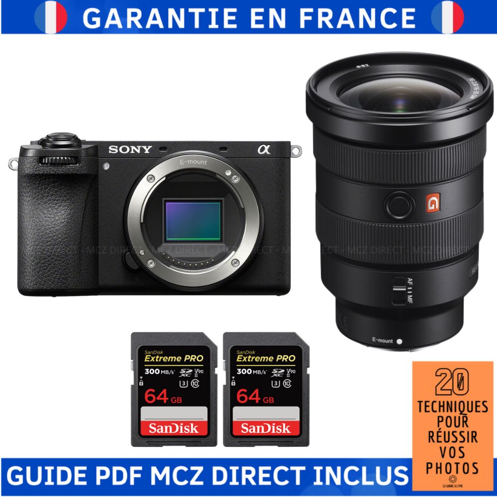 Sony Alpha 6700 (A6700) with FE 16-35mm f/2.8 GM + 2 SanDisk 64GB Extreme PRO UHS-II SDXC 300MB/s + MCZ DIRECT '20 Techniques for Success in Photography Guide
