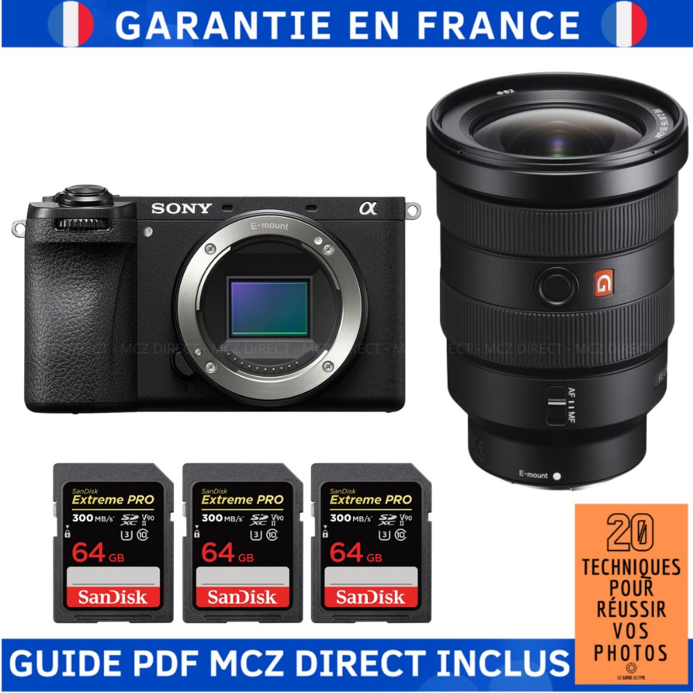 Sony Alpha 6700 (A6700) + FE 16-35mm f/2.8 GM + 3 SanDisk 64GB Extreme PRO UHS-II SDXC 300MB/s + MCZ DIRECT '20 Techniques for Succeeding in Your Photos