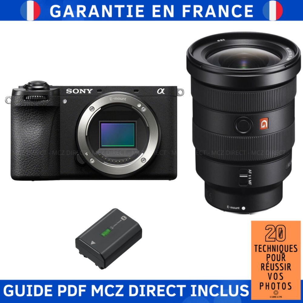 Sony Alpha 6700 (A6700) + FE 16-35mm f/2.8 GM + 1 Sony NP-FZ100 + Guide PDF MCZ DIRECT: 20 Techniques for Succeeding in Your Photos