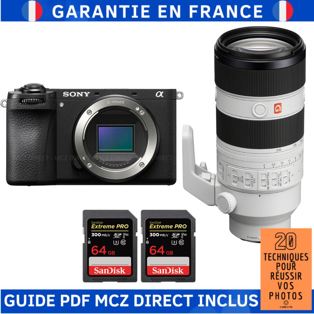 Sony Alpha 6700 (A6700) + FE 70-200mm f/2.8 GM OSS II + 2 SanDisk 64GB Extreme PRO UHS-II SDXC 300MB/s + MCZ DIRECT '20 Techniques for Successful Photos