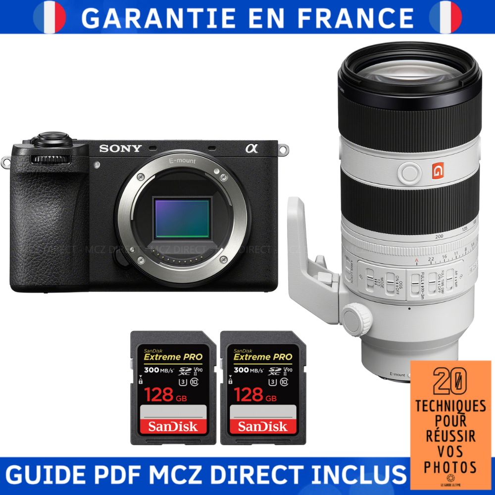Sony Alpha 6700 (A6700) + FE 70-200mm f/2.8 GM OSS II + 2 SanDisk 128GB Extreme PRO UHS-II SDXC 300MB/s + MCZ DIRECT '20 Techniques to Succeed in Your Photos