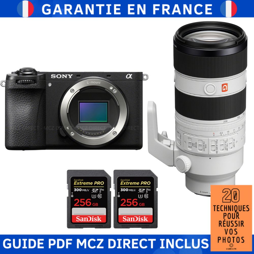 Sony Alpha 6700 (A6700) + FE 70-200mm f/2.8 GM OSS II + 2 SanDisk 256GB Extreme PRO UHS-II SDXC 300MB/s + MCZ DIRECT '20 Techniques for Successful Photos