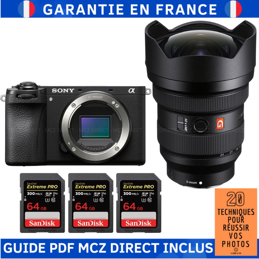 Sony Alpha 6700 (A6700) + FE 12-24mm f/2.8 GM + 3 SanDisk 64GB Extreme PRO UHS-II SDXC 300MB/s + MCZ DIRECT '20 Techniques to Succeed in Your Photos