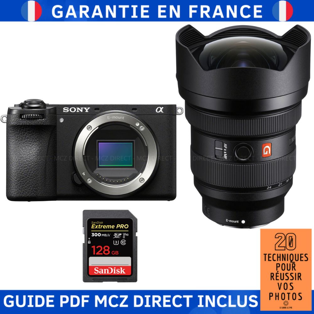 Sony Alpha 6700 (A6700) + FE 12-24mm f/2.8 GM + 1 SanDisk 128GB Extreme PRO UHS-II SDXC 300MB/s + MCZ DIRECT Guide PDF '20 Techniques for Successful Photos'