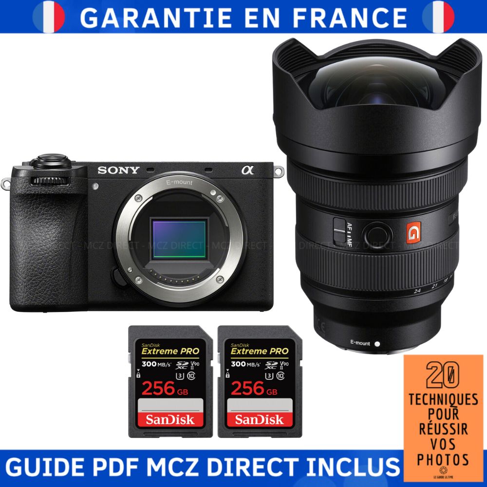 Sony Alpha 6700 (A6700) with FE 12-24mm f/2.8 GM + 2 SanDisk 256GB Extreme PRO UHS-II SDXC 300MB/s + MCZ DIRECT '20 Techniques for Success in Photography Guide