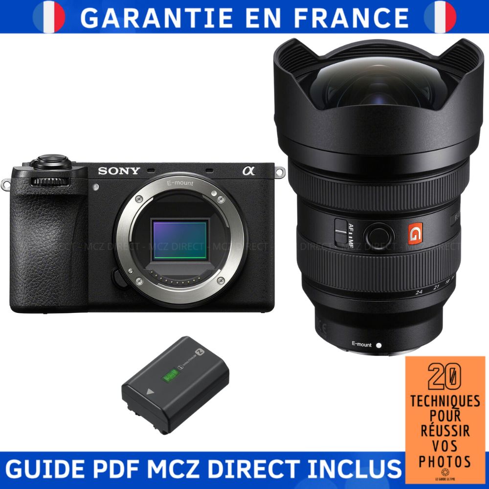 Sony Alpha 6700 (A6700) + FE 12-24mm f/2.8 GM + Sony NP-FZ100 Battery + MCZ DIRECT '20 Techniques for Succeeding in Your Photos Guide