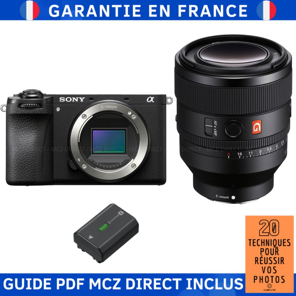 Sony Alpha 6700 (A6700) + FE 50mm f/1.2 GM + 1 Sony NP-FZ100 + Guide PDF '20 Techniques to Succeed in Your Photos'