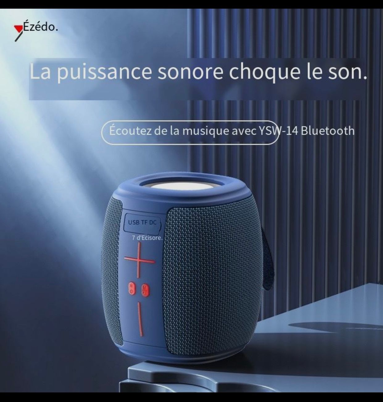 Yesido Bluetooth Speaker with RGB Lights - High Volume, 3D Surround Sound