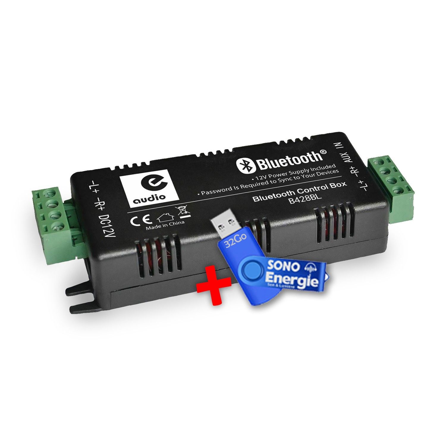 e-audio Ceiling Mount Bluetooth Speaker Amplifier B428BL - 4 x 15W+32GB USB Key