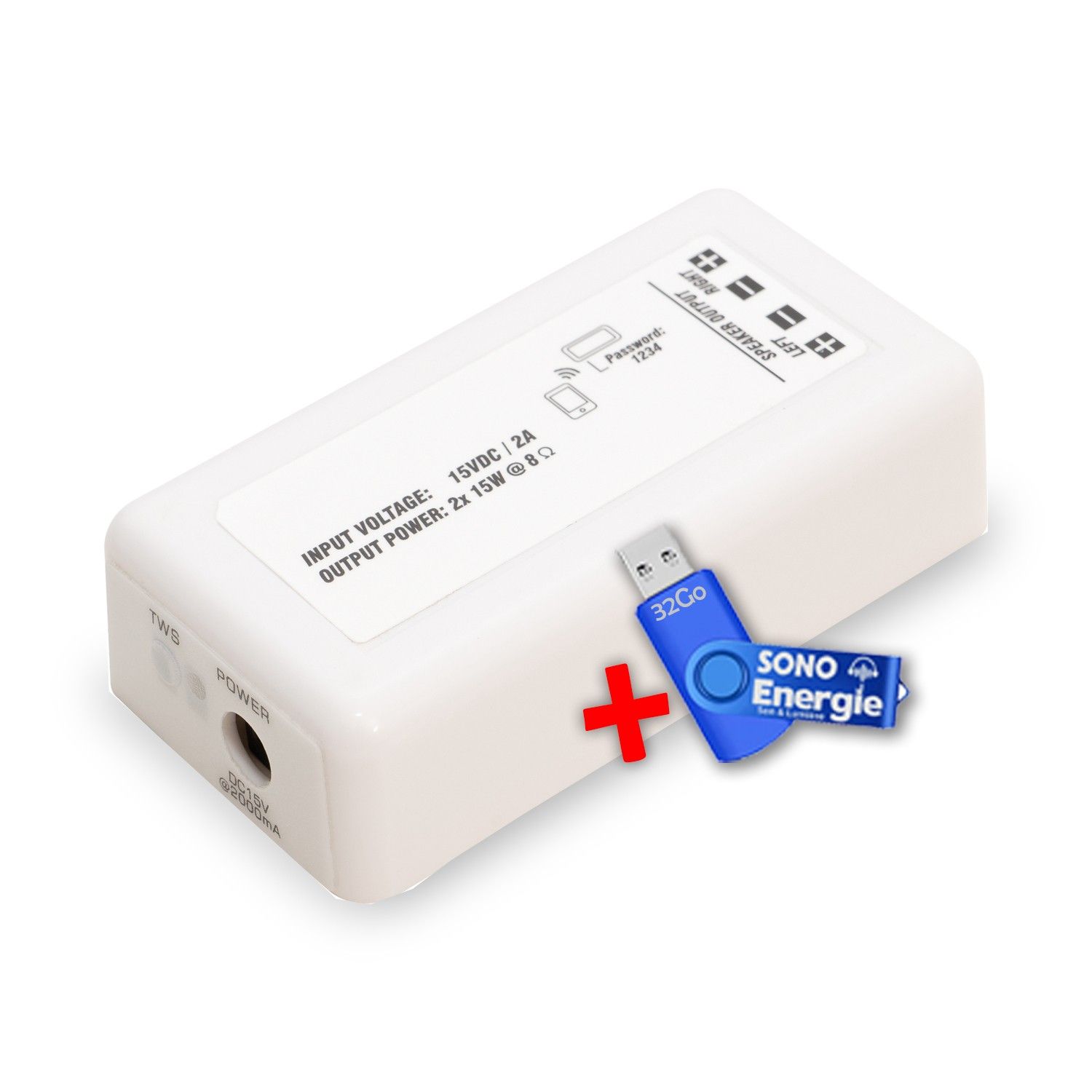 e-audio Bluetooth 5.0 Stereo Amplifier with USB Key 32G