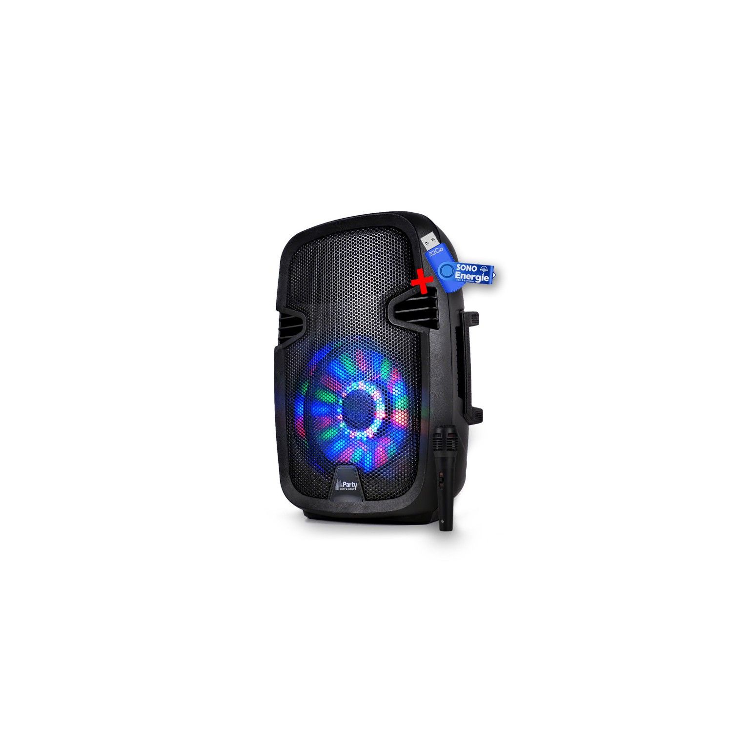 Party Sound & Light Ibiza Party7 - 8" LED Portable Speaker, 300W, RGB Lights