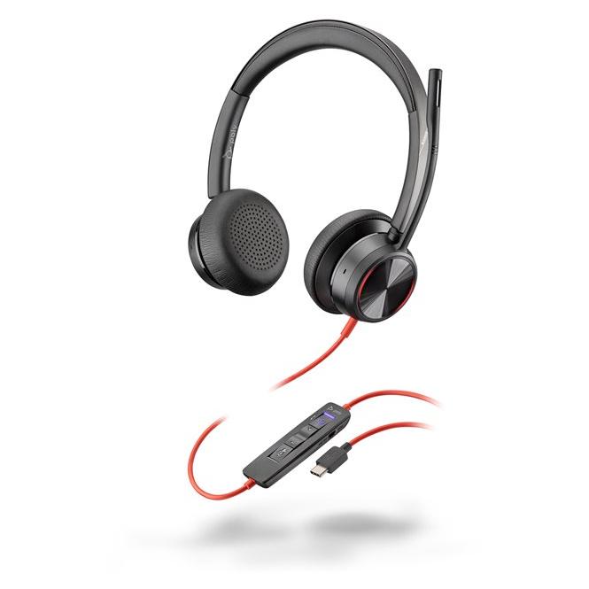 HP Poly Blackwire 8225-M - Blackwire 8200 Series Headset - Active Noise Cancelling Wired Earphone - USB-C - Black