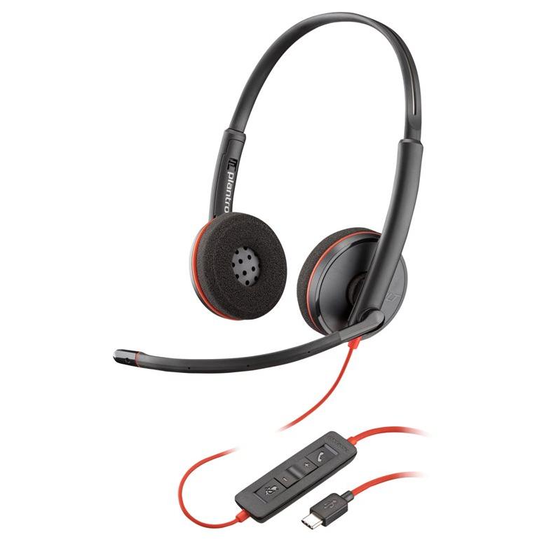 HP Blackwire C3220 - Blackwire 3200 Series Headset - Wired - USB-C - Black