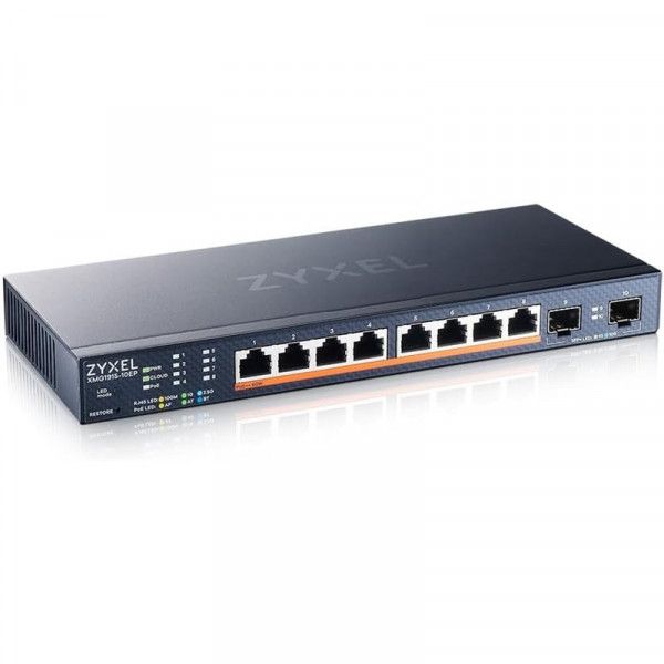 ZyXEL XMG1915-10E Managed Switch - NebulaFLEX Cloud, L3 Lite, Intelligent - 8 x 10/100/2.5G + 2 x Gigabit SFP / 10G SFP+