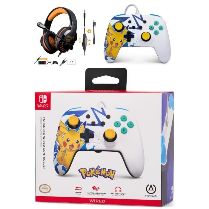 Mandos kabel Nintendo SWITCH con auriculares Gamer PRO H3 - Estéreo 2.0 - Blanco