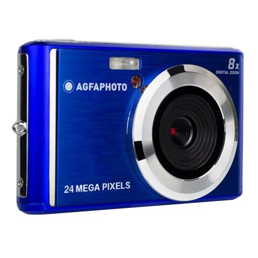 Agfa Foto Realishot DC5500 - Cámara digital compacta, 24 MP, pantalla LCD de 2,4", zoom digital 8x, vídeo HD 720p, memoria externa SD, batería de litio - Azul - Recondicionado