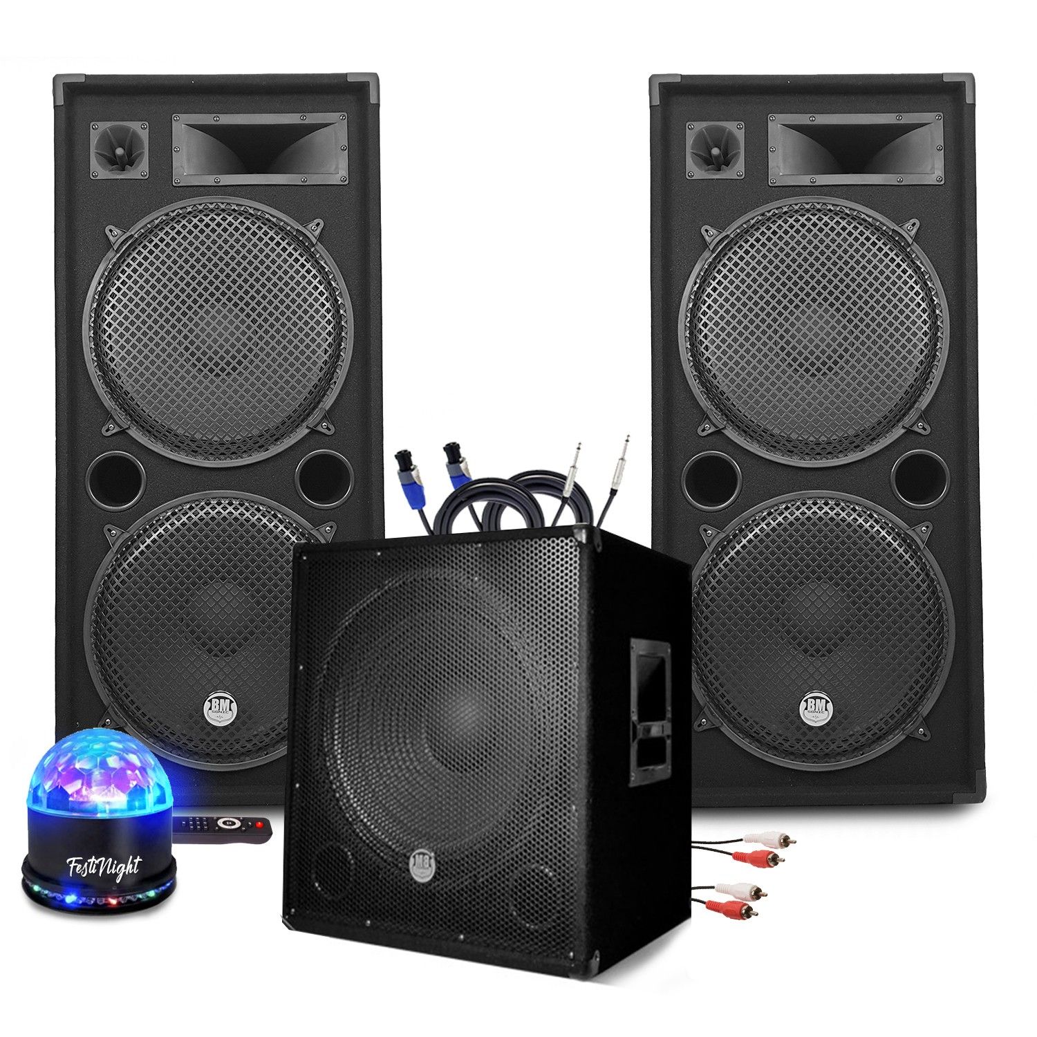 Pack Sonorisation BM SONIC MEGA BASSES 3200W - Caisson/Subwoofer 18" et Enceintes