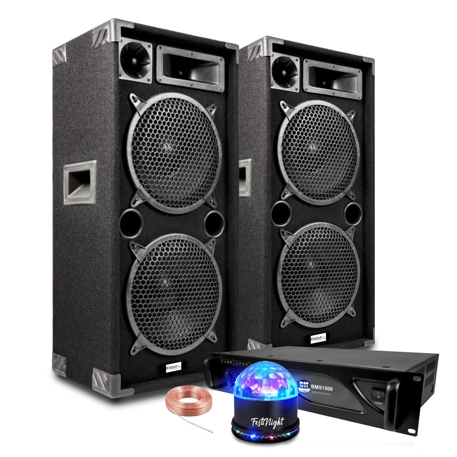 Boîte de sonorisation IBIZA SOUND STAR 210 - Enceintes passives avec amplificateur BM SONIC