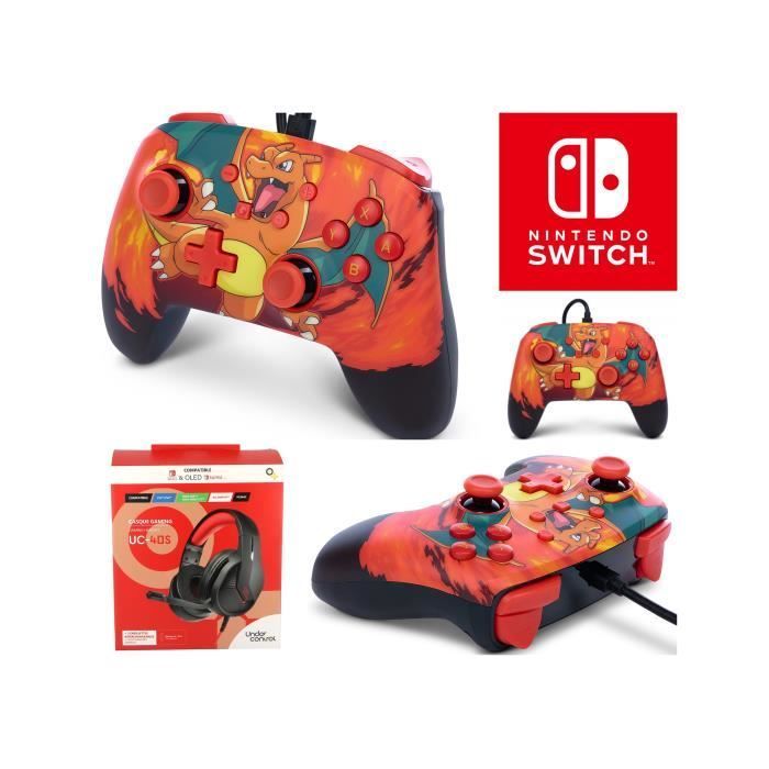 Nintendo Charizard Wired Headset - Red and Black