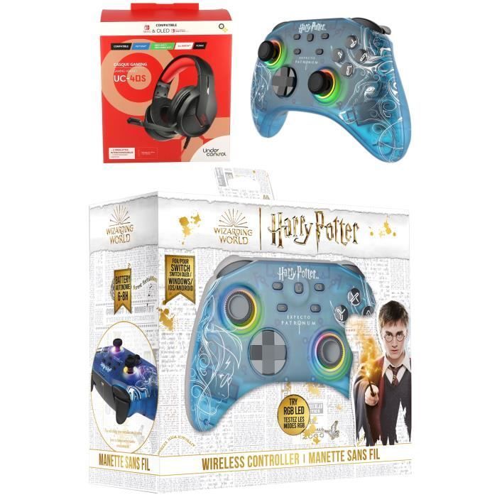 Auricular inalámbrico Freaks and Geeks Patronus SWITCH PRO UC40 con iluminación RGB y compatibilidad con Nintendo Switch
