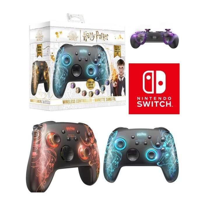 Manette sans fil Freaks and Geeks Harry Potter lumineuse 7 couleurs pour Nintendo Switch/PC