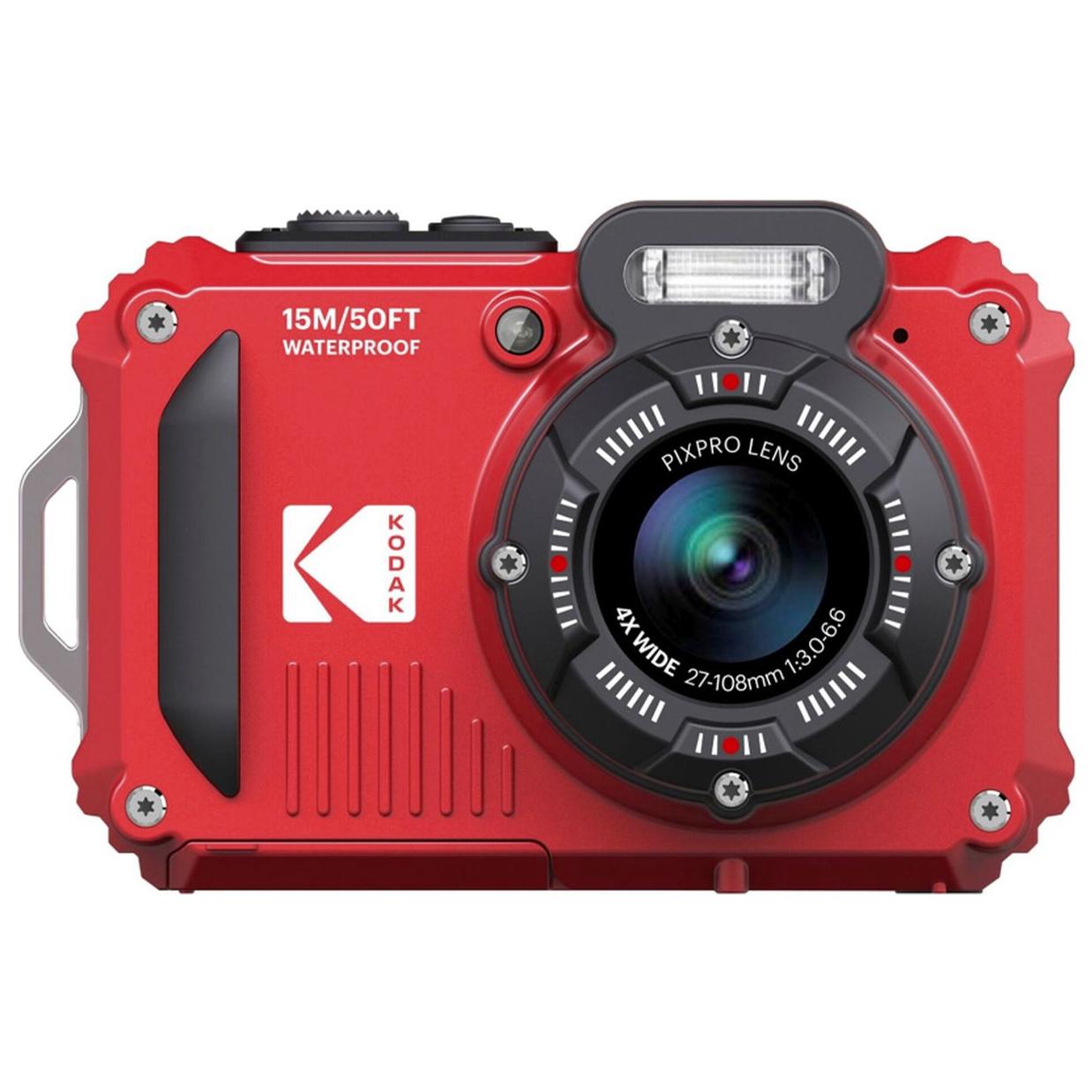 Kodak PIXPRO WPZ2 1/2.3" Compact Camera 16.7MP BSI CMOS 4608 x 3456 Red