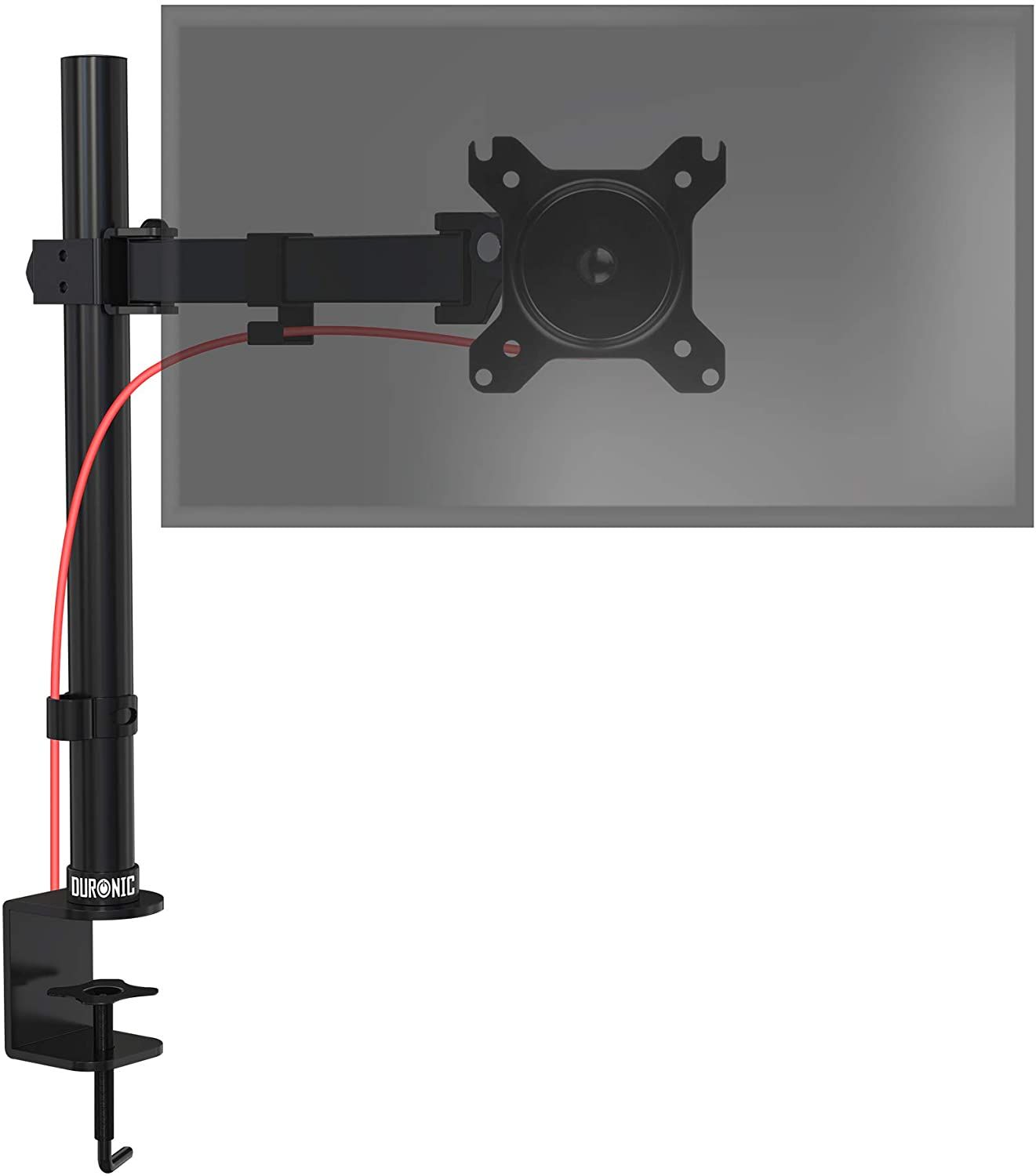 Duronic DM151X2 Monitor Arm with Clamp for Desk - Adjustable Height, Rotatable/Tiltable/Pivotable - VESA 75/100 Compatibility - Cable Management