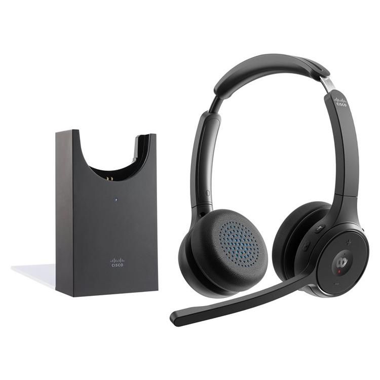 Cisco 722 Headset - Wireless Bluetooth Over-Ear Headset - Charcoal Black with Charging Stand - Cisco Webex Certified