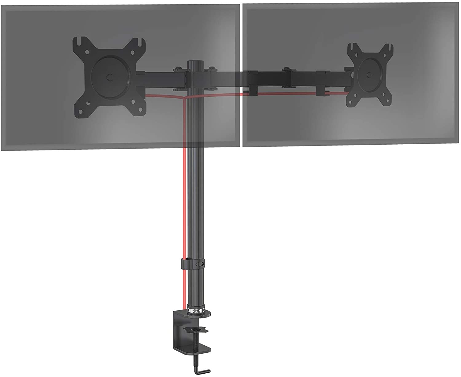 Duronic DM152 Dual Monitor Stand with VESA Mount, Adjustable Height, Rotatable, Inclinable, Cable Management