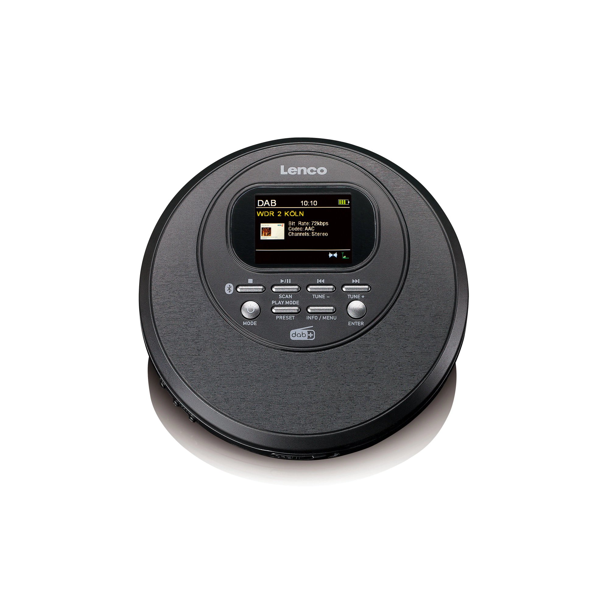 Lenco CD-500BK - Portable CD Player with DAB+/FM Radio and Bluetooth - Black