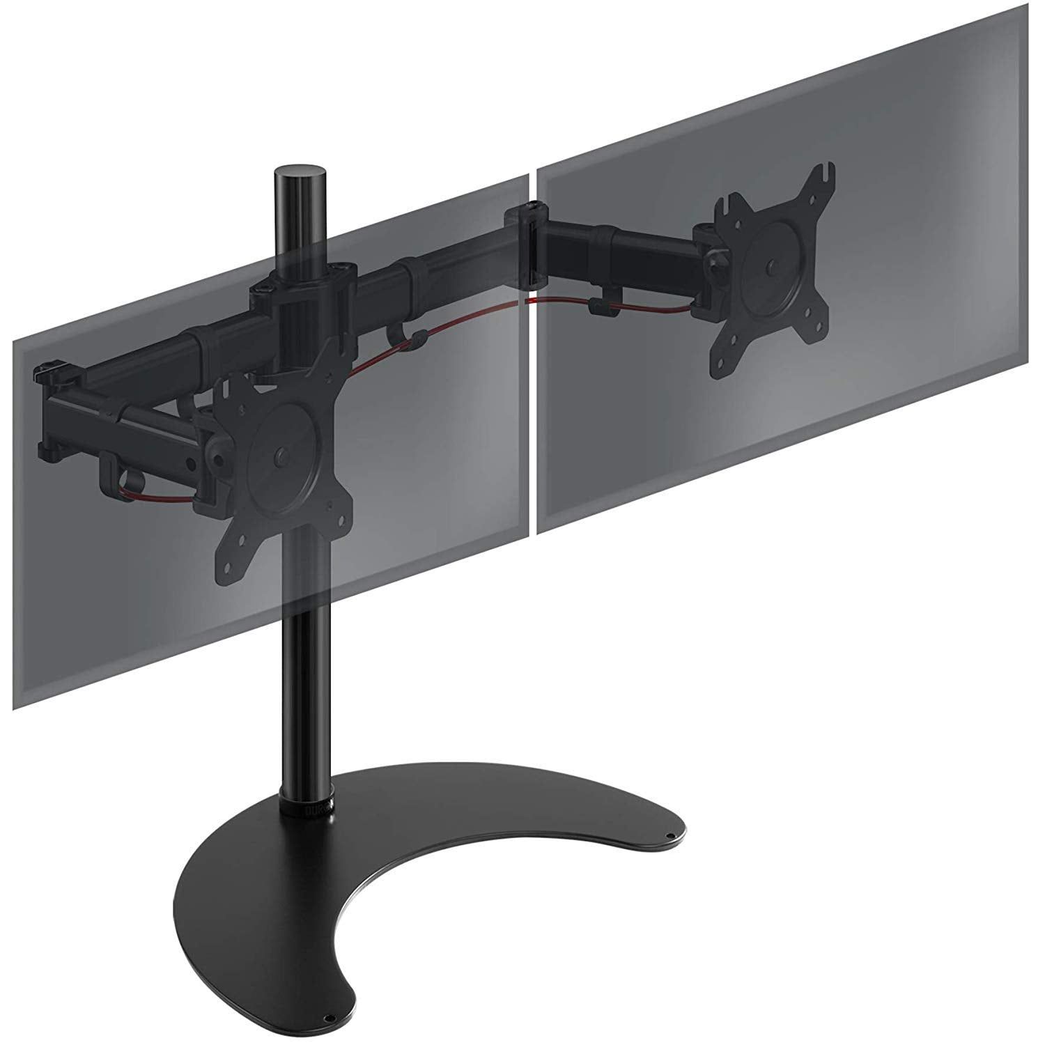 Duronic DM25D2 Dual Monitor Stand with Adjustable Height, Rotatable and Pivotable - Universal VESA 75/100 Compatibility