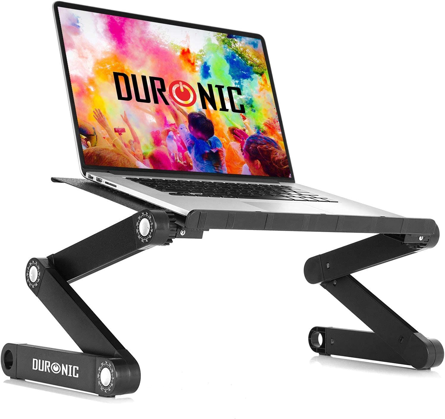 Duronic DML121 Laptop Stand, Multifunctional Adjustable Desk with 6 Joints for Tablet or MacBook