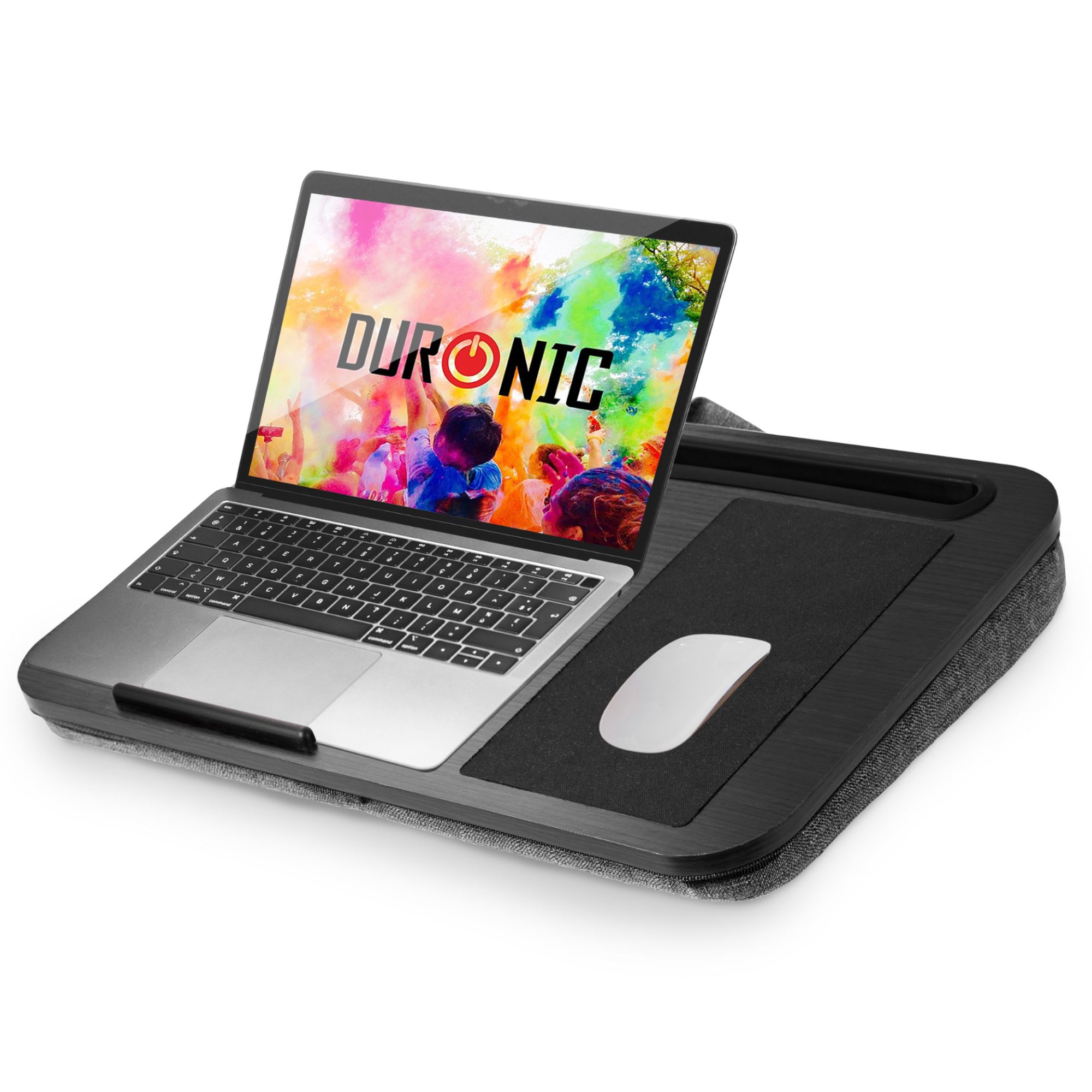 Duronic DML422 Laptop Stand with Inclined Cushion - Ergonomic Knee Rest for Tablet, Mouse Pad, Study Desk
