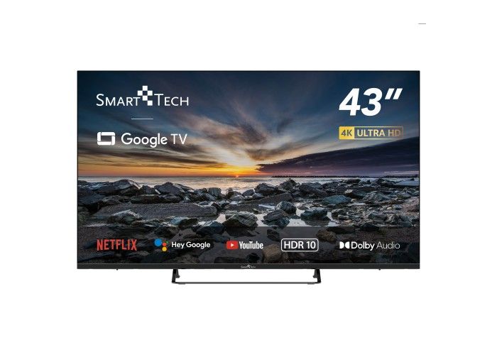 Smart Tech 43UG10V3 - 43" Smart TV - 4K UHD, Google TV, HDMI, USB, HEVC, Dolby Audio, HDR10, Chromecast, Google Assistant