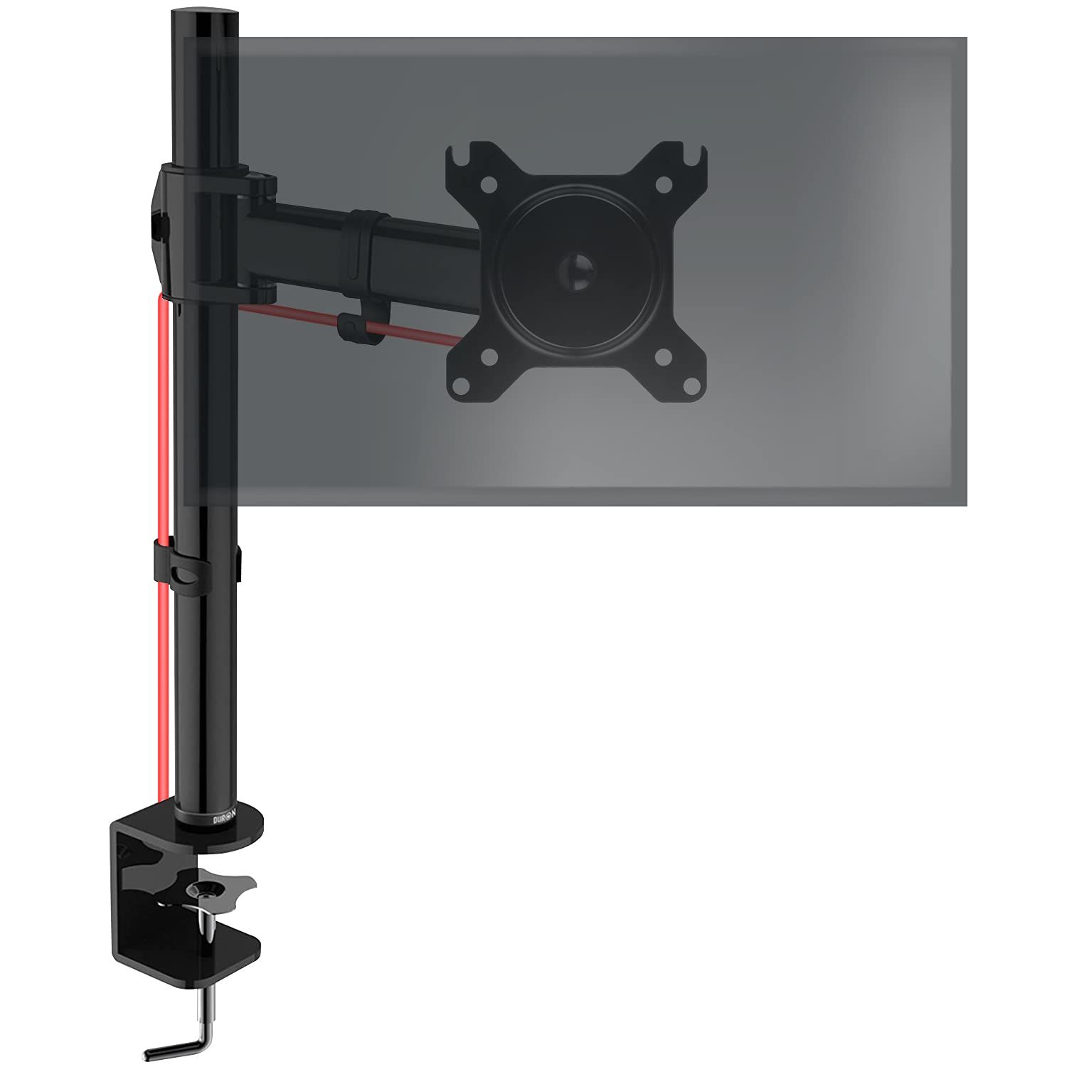 Duronic DM251X2 Screen Stand with Clamp, Adjustable Height, Rotatable/Tiltable/Pivotable, Universal Compatibility with VESA 75/100 Monitors, Steel Arm